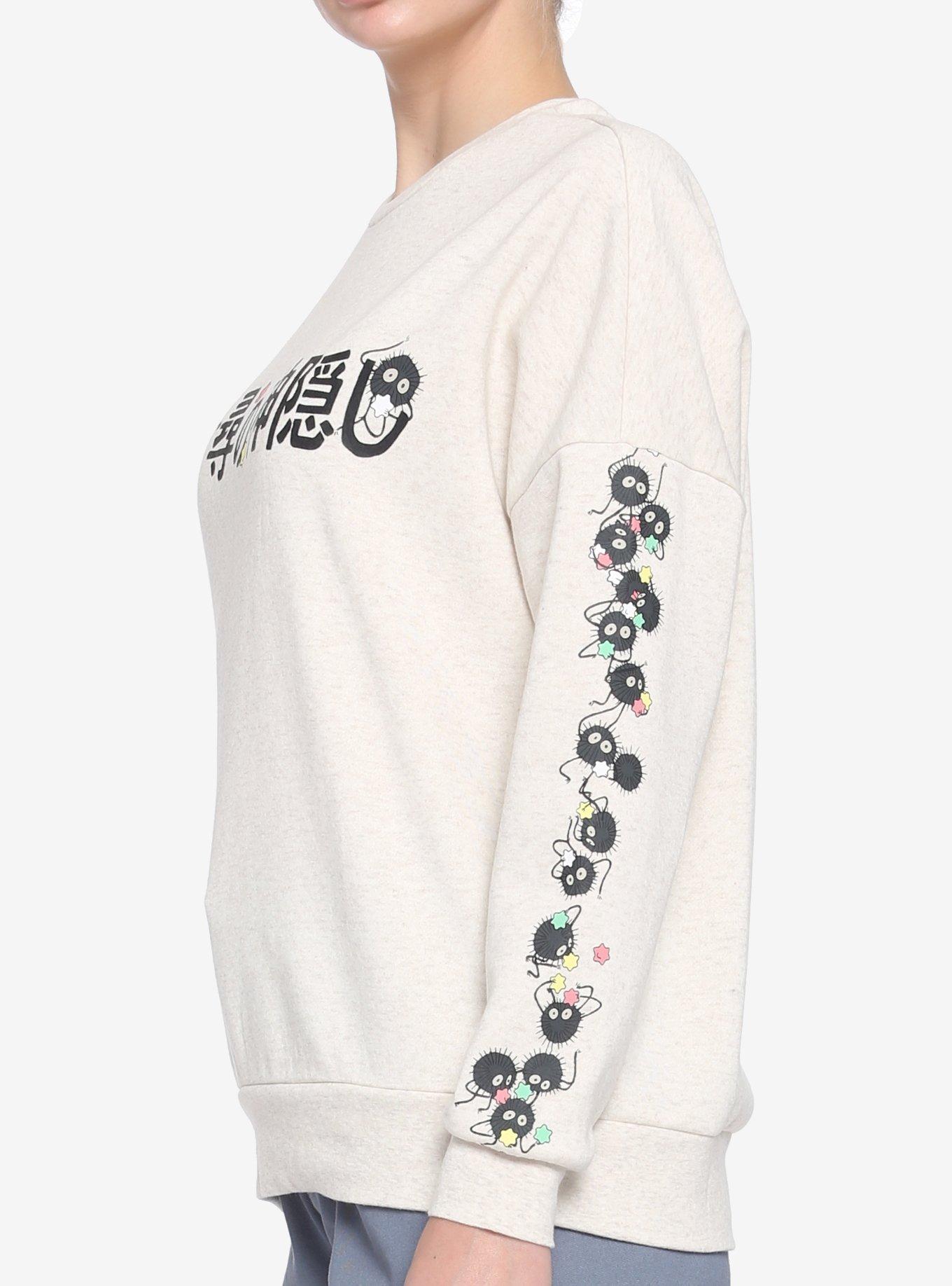 Her Universe Studio Ghibli Spirited Away Soot Sprites Japanese Text Sweatshirt, MULTI, alternate