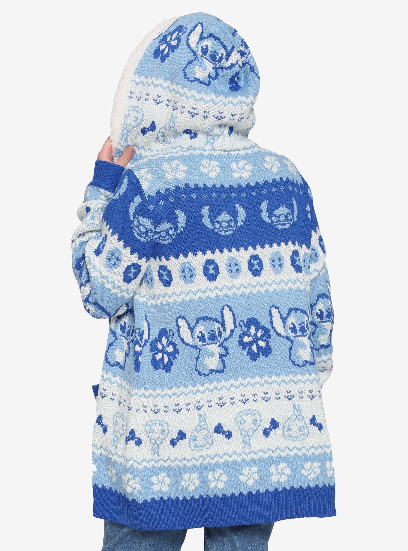 Disney Lilo & Stitch Fair Isle Stitch & Scrump Sherpa Open Cardigan Plus Size, MULTI, alternate