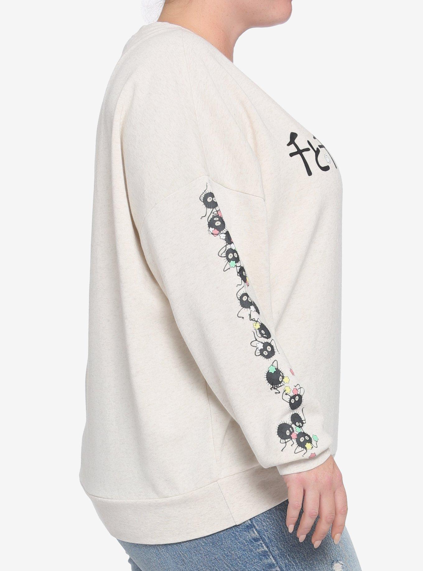 Her Universe Studio Ghibli Spirited Away Soot Sprites Japanese Text Sweatshirt Plus Size, MULTI, alternate