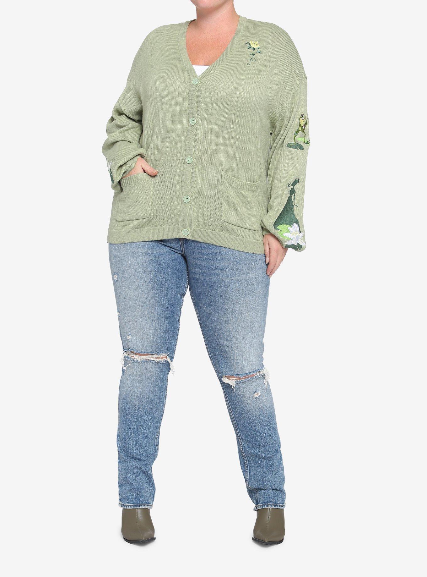 Disney The Princess And The Frog Chunky Knit Skimmer Cardigan Plus Size, MULTI, alternate