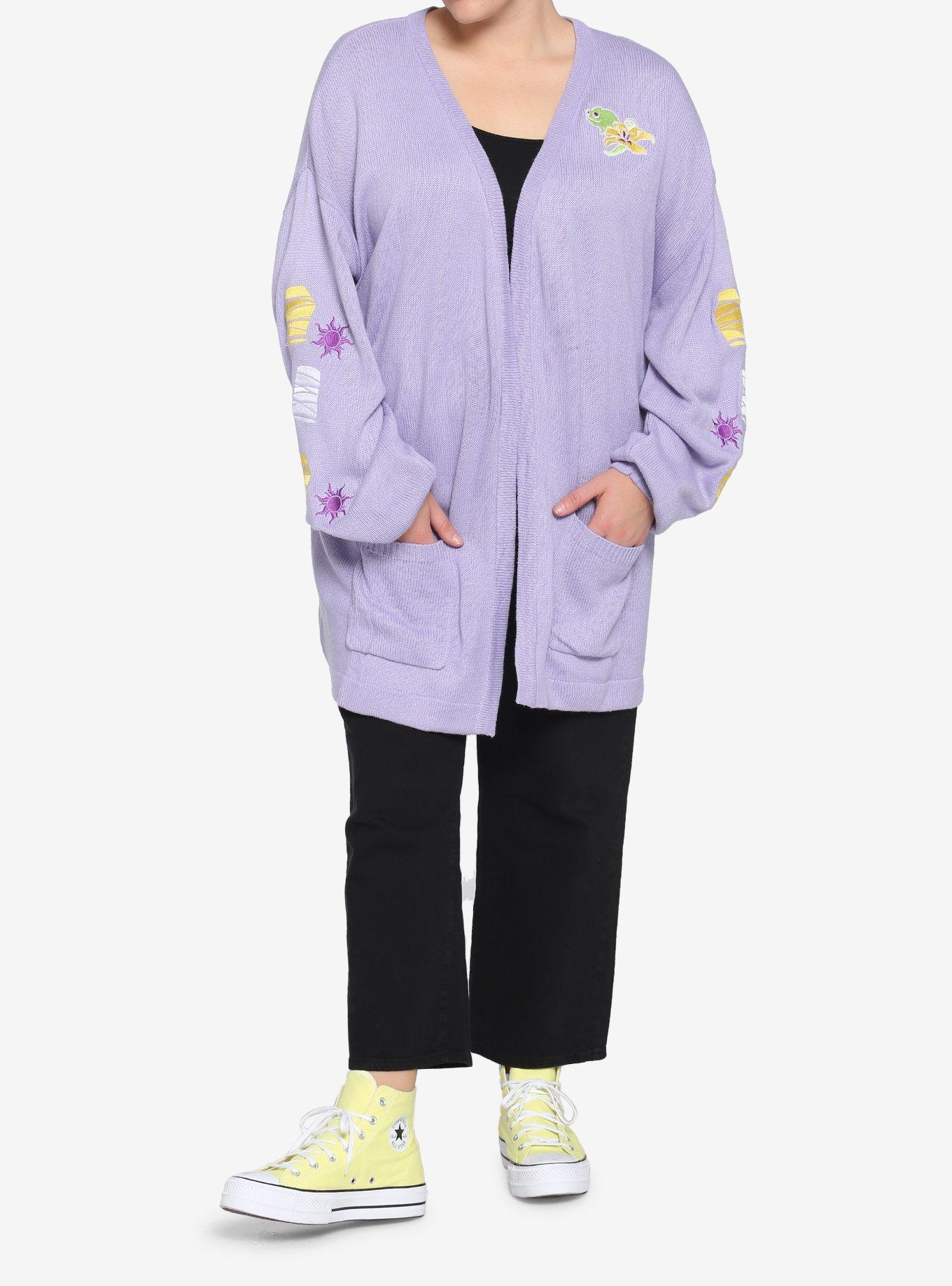 Disney Tangled Pascal & Lanterns Girls Open Cardigan Plus Size, MULTI, alternate