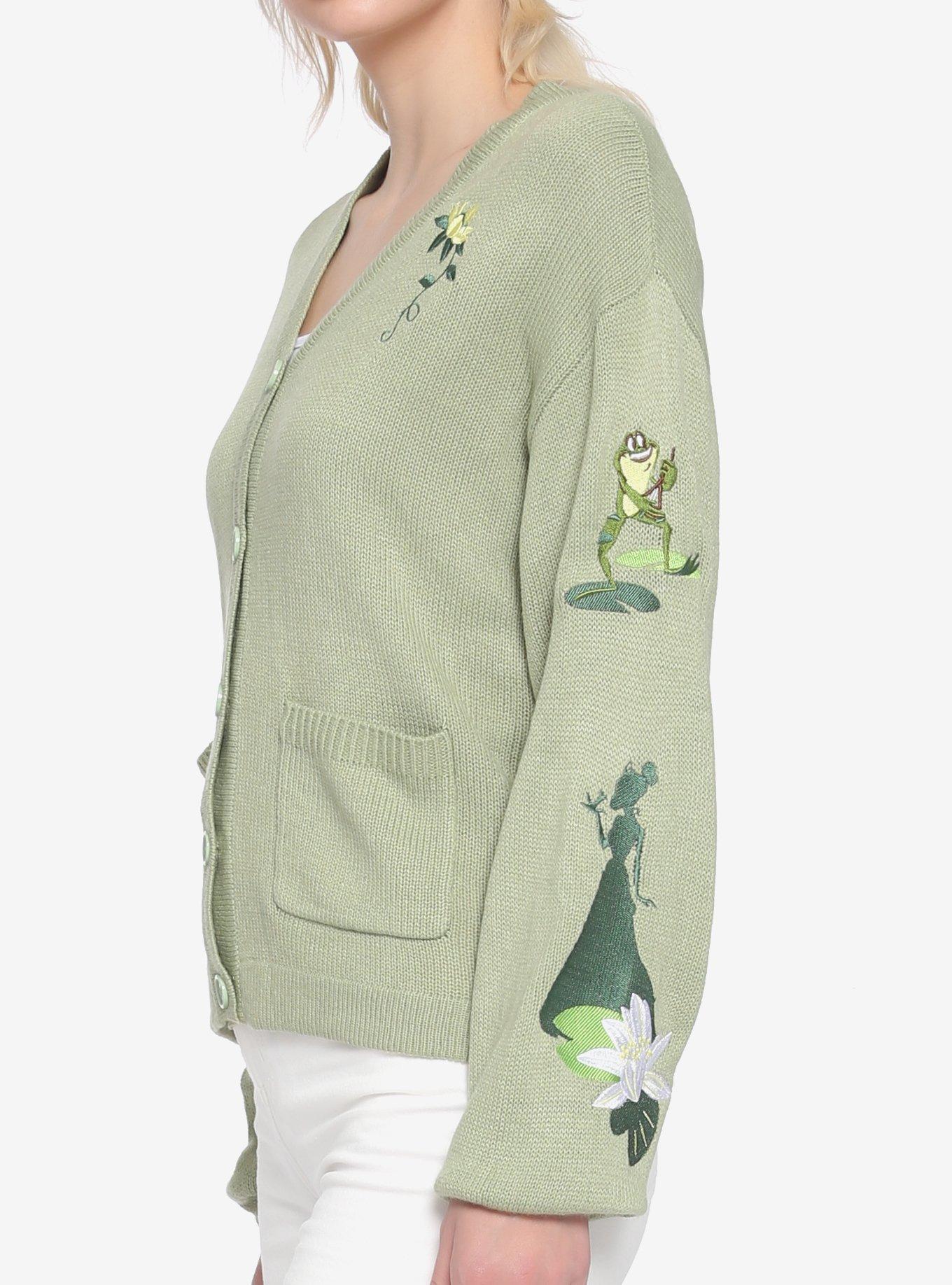 Disney The Princess And The Frog Chunky Knit Skimmer Girls Cardigan, MULTI, alternate