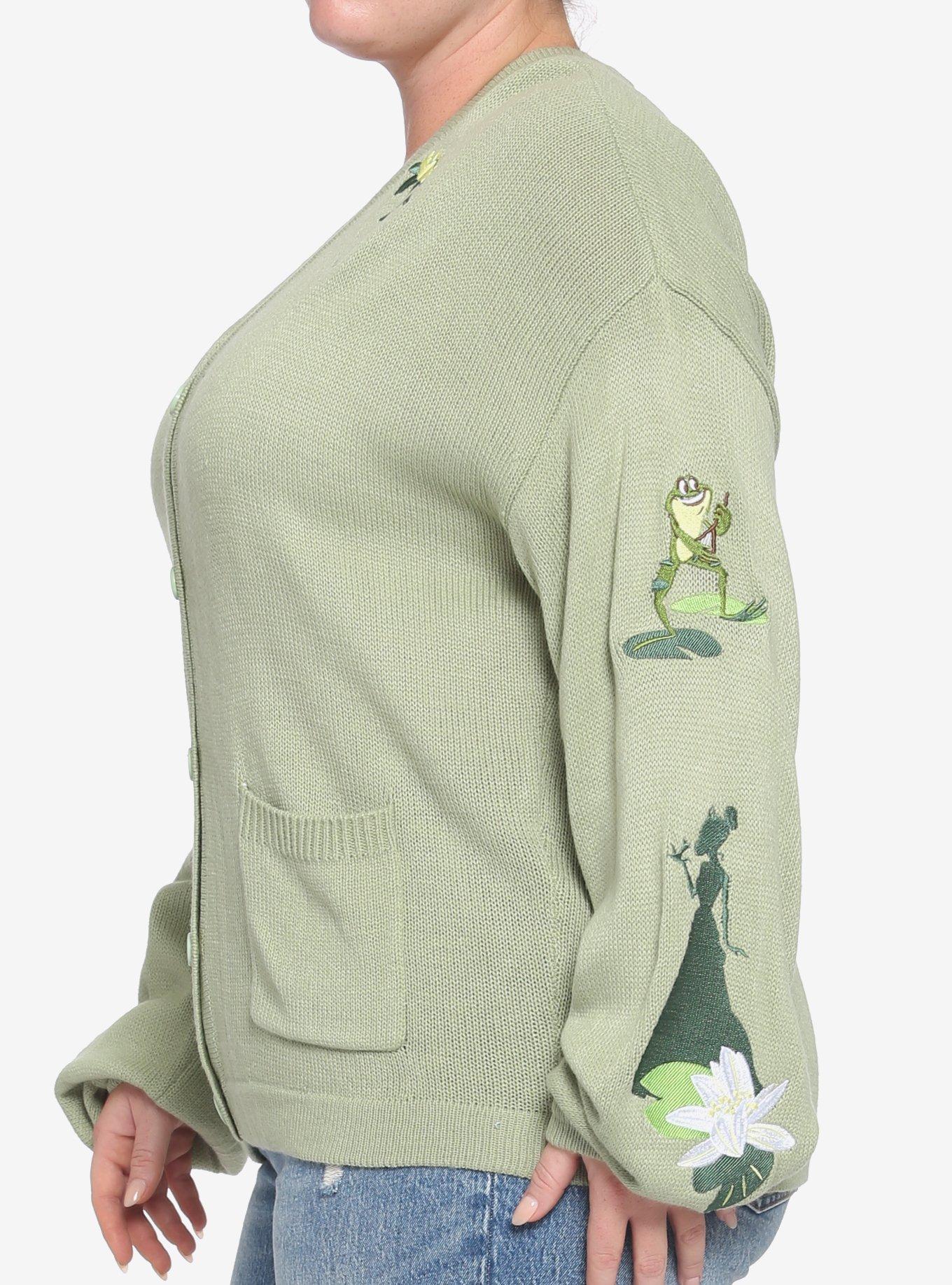 Disney The Princess And The Frog Chunky Knit Skimmer Girls Cardigan Plus Size, MULTI, alternate