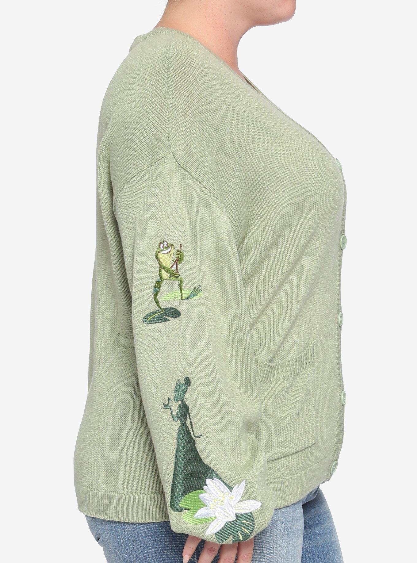 Disney The Princess And The Frog Chunky Knit Skimmer Girls Cardigan Plus Size, MULTI, alternate