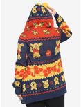 Disney Winnie The Pooh Fair Isle Sherpa Girls Open Cardigan Plus Size, MULTI, alternate