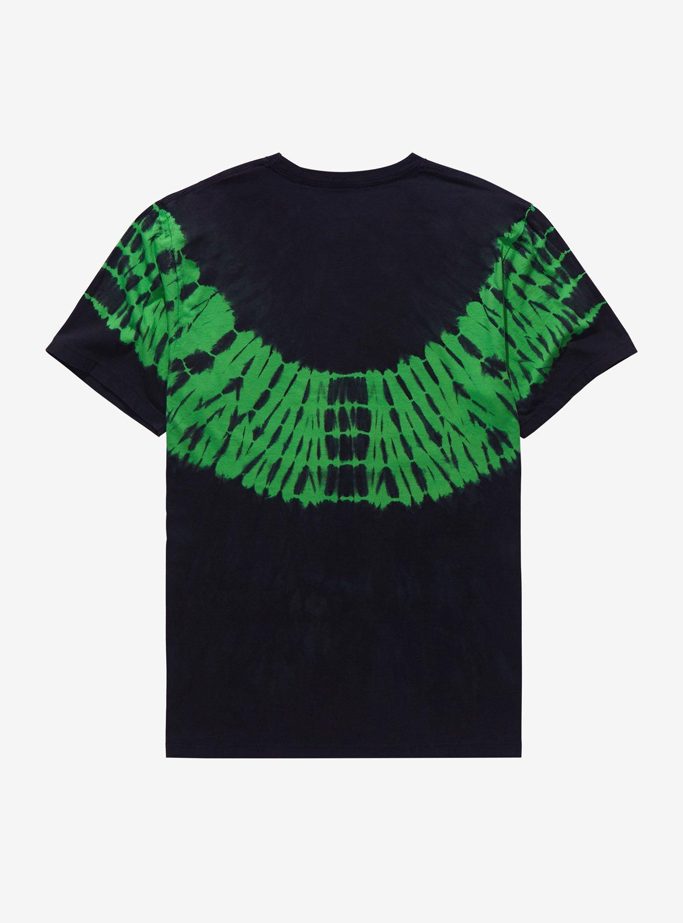 The Nightmare Before Christmas Green & Black Lock Shock & Barrel Tie-Dye Boyfriend Fit Girls T-Shirt, MULTI, alternate