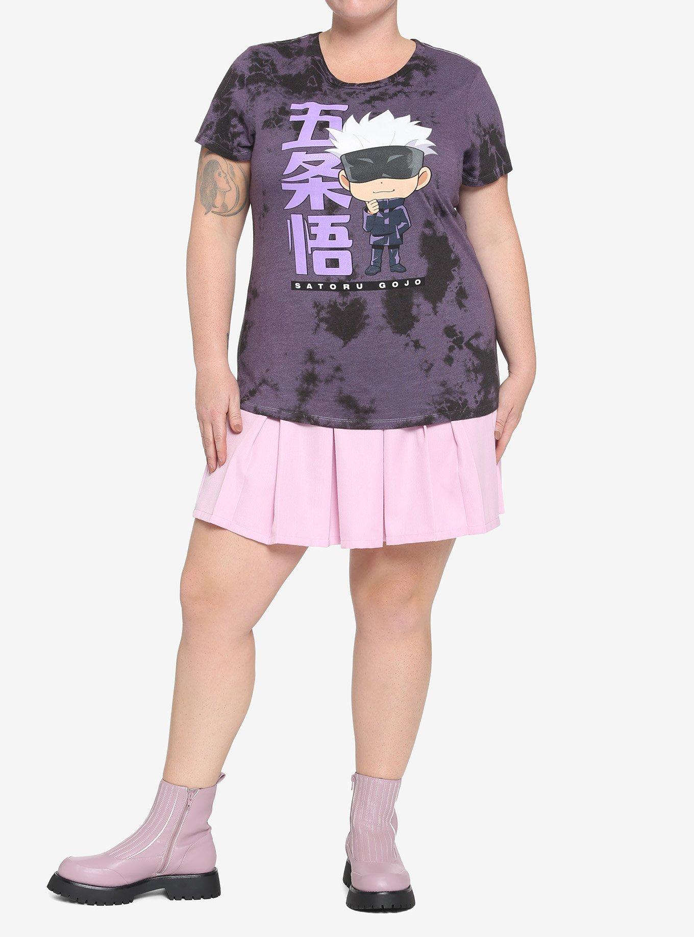 Jujutsu Kaisen Chibi Satoru Gojo Wash Boyfriend Fit Girls T-Shirt Plus Size, MULTI, alternate