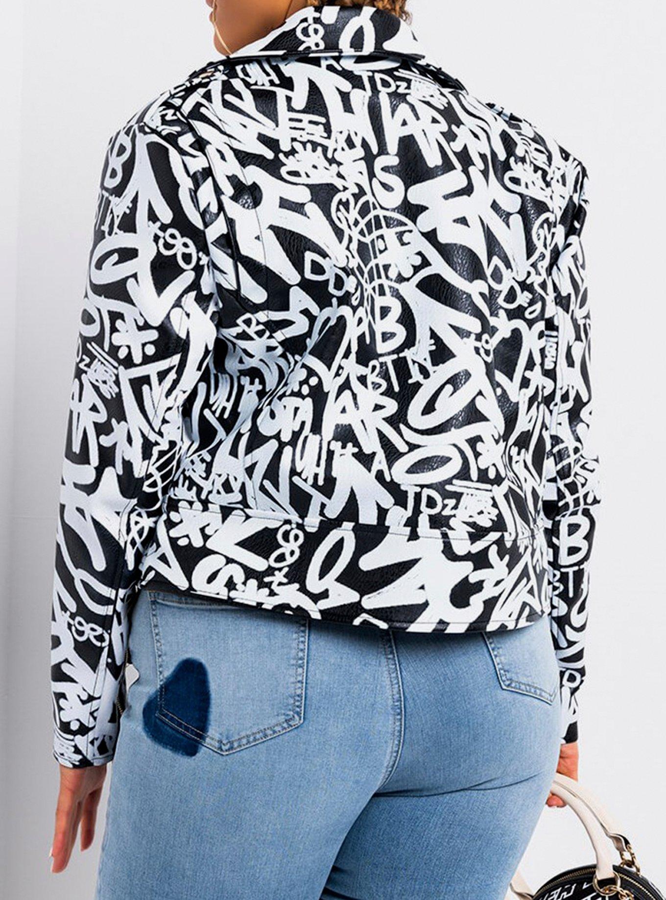 Azalea Wang No Games Moto Jacket Plus Size, BLACK, alternate