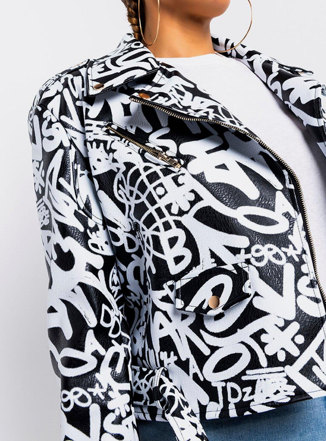 Azalea Wang No Games Moto Jacket Plus Size, BLACK, alternate