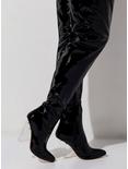 Azalea Wang Patent PVC Wedge Boots, BLACK, alternate