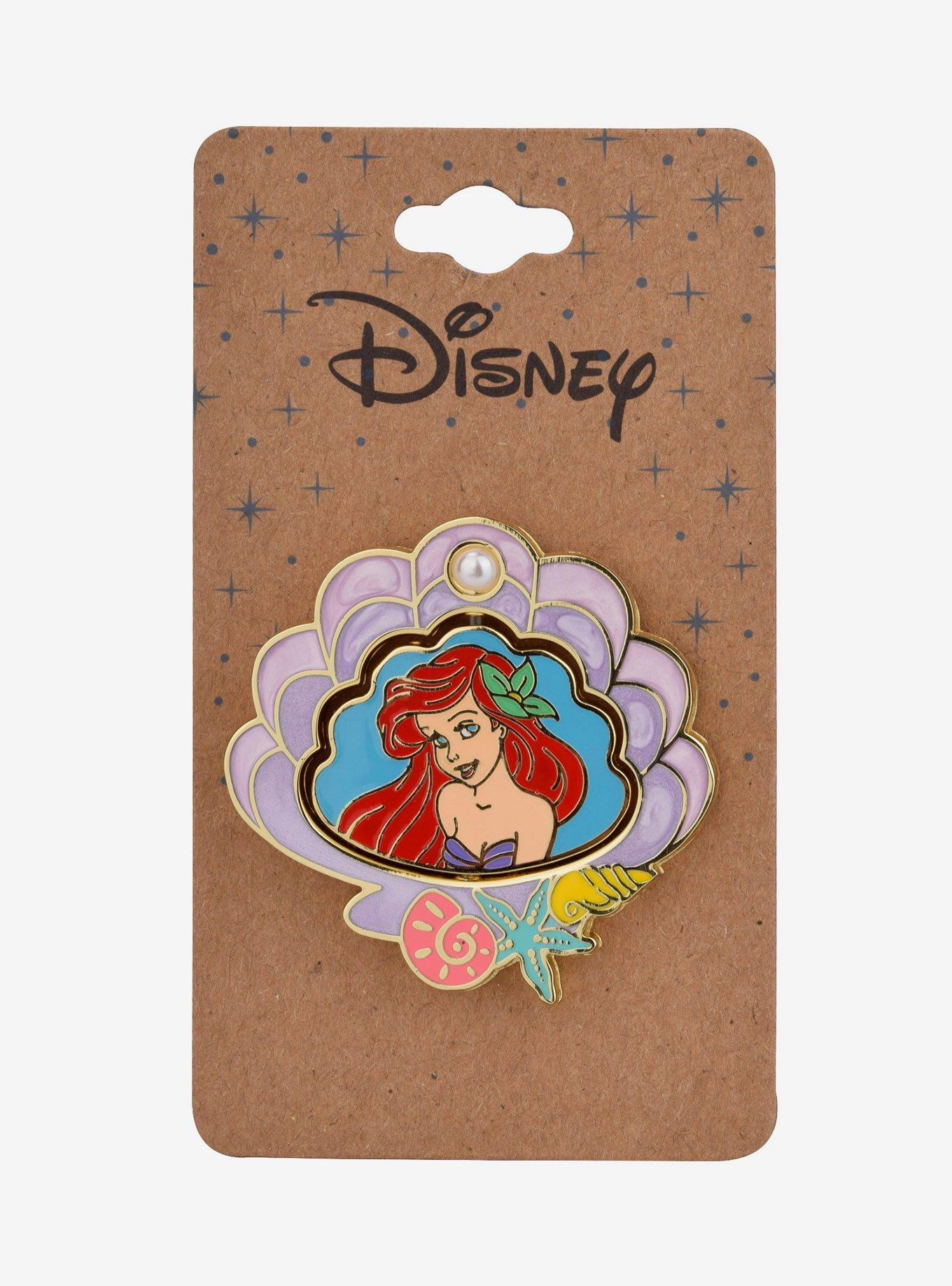 Disney The Little Mermaid Spinning Clamshell Ariel & Flounder Enamel Pin - BoxLunch Exclusive, , alternate