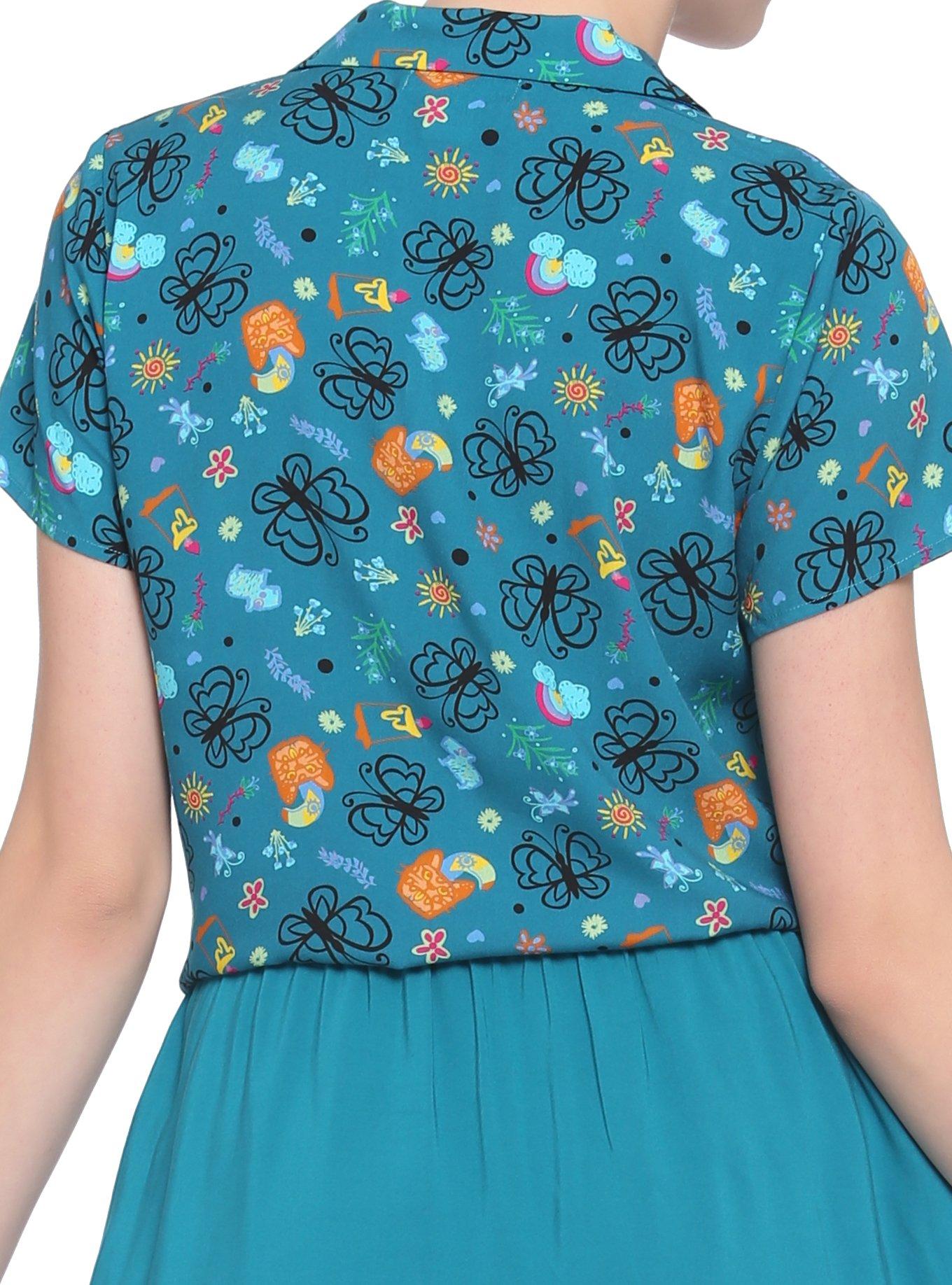 Disney Encanto Tie-Front Girls Woven Button-Up, MULTI, alternate
