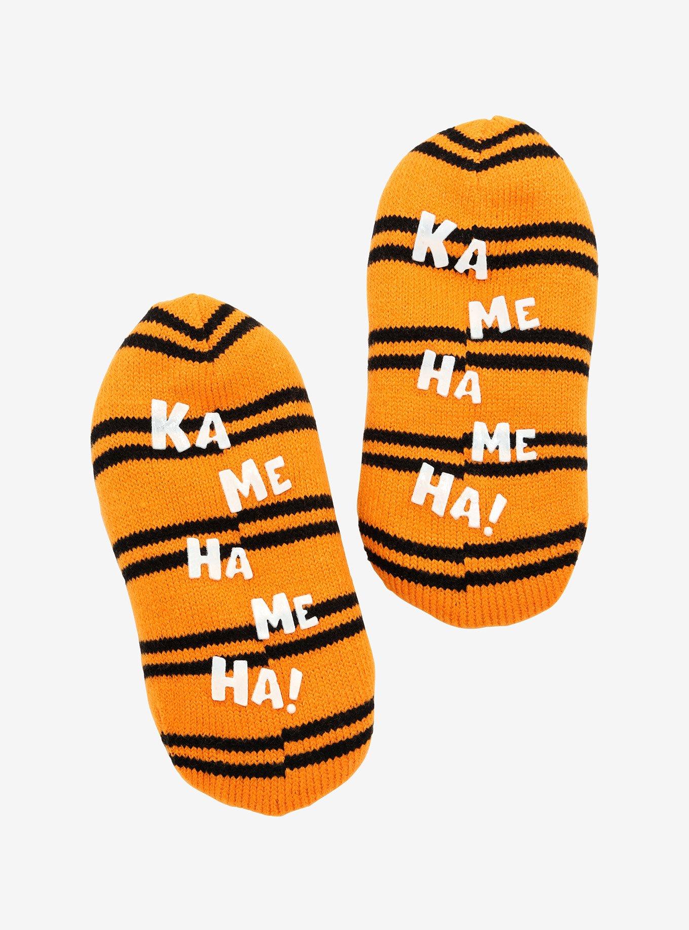Dragon Ball Z Goku Kanji Logo Patch Youth Slipper Socks - BoxLunch Exclusive, , alternate