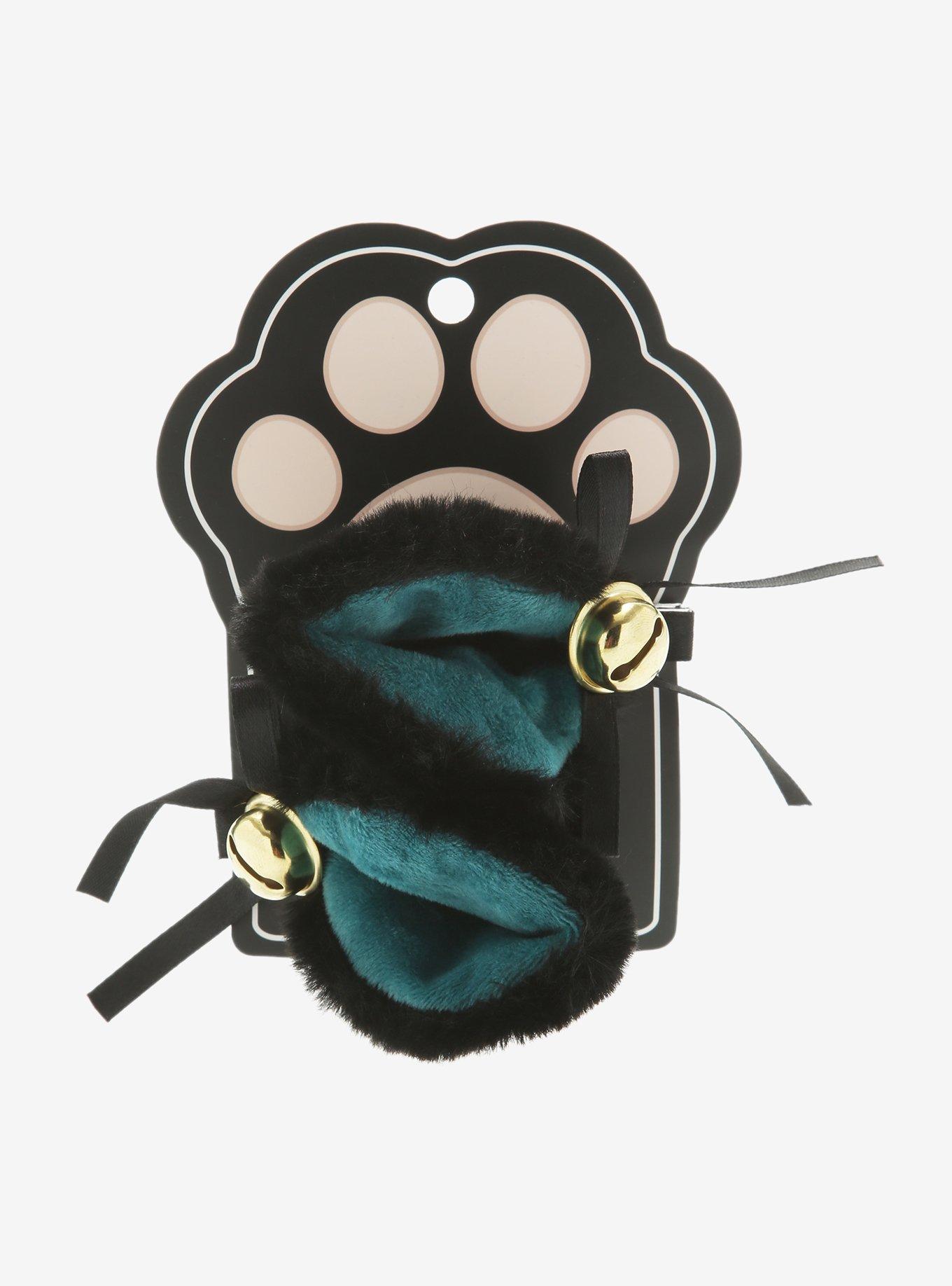 Black & Teal Cat Ears Hair Clip Set, , alternate