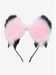 Pink & Black Tip Cat Ear Headband, , alternate