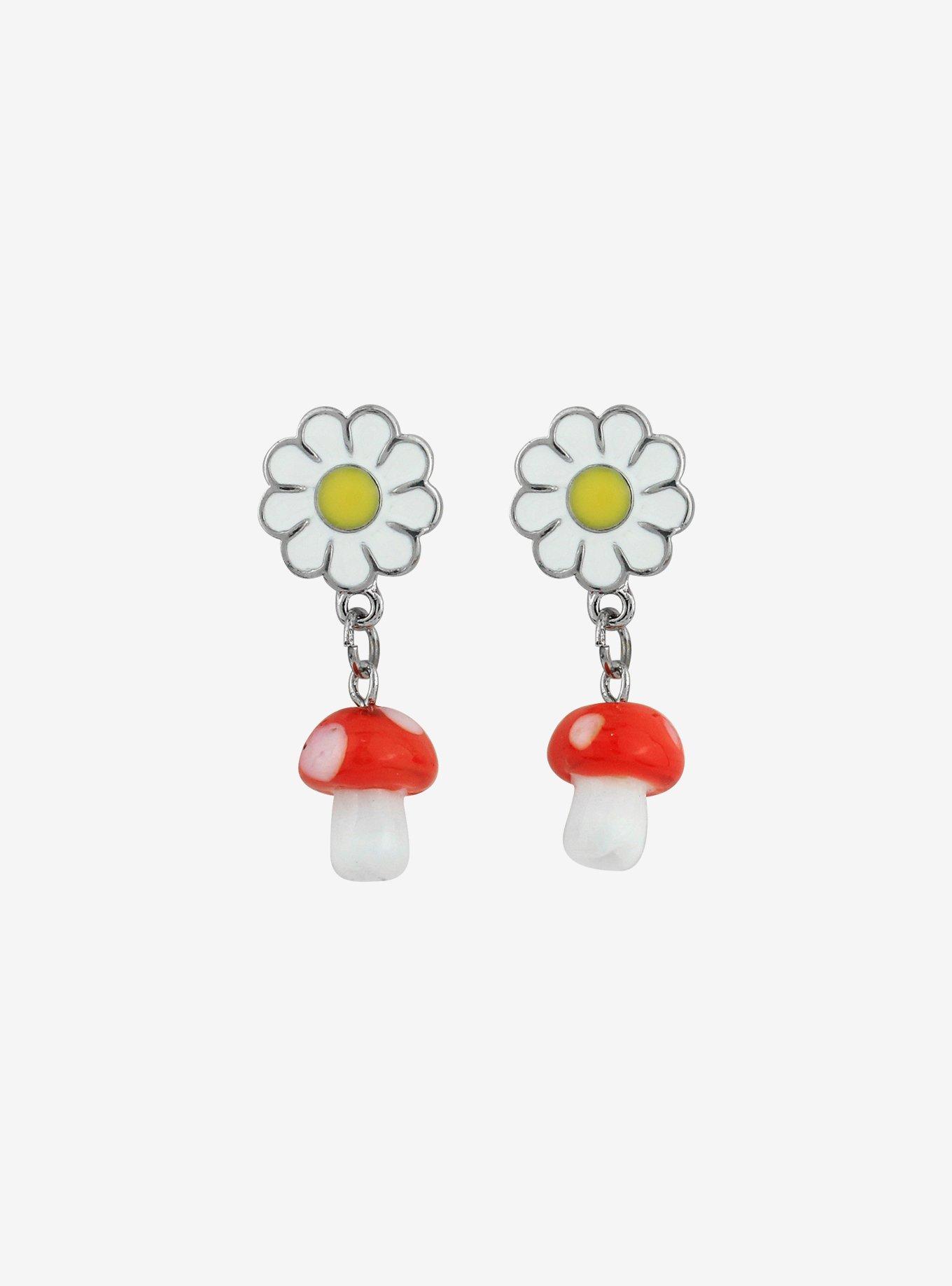 Daisy Mushroom Drop Earrings, , alternate