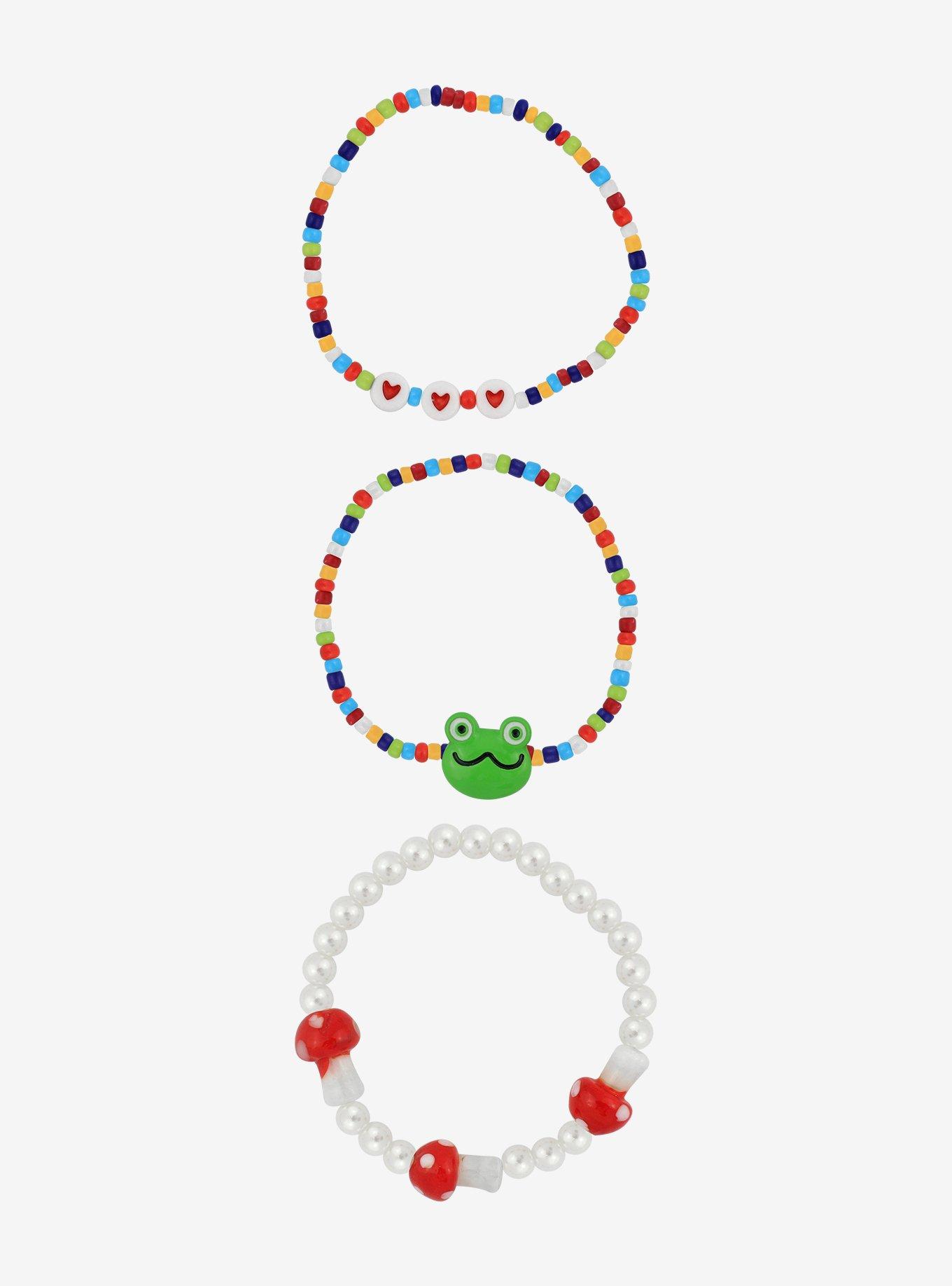Mushrooms & Pride Frog Beaded Bracelet Set, , alternate