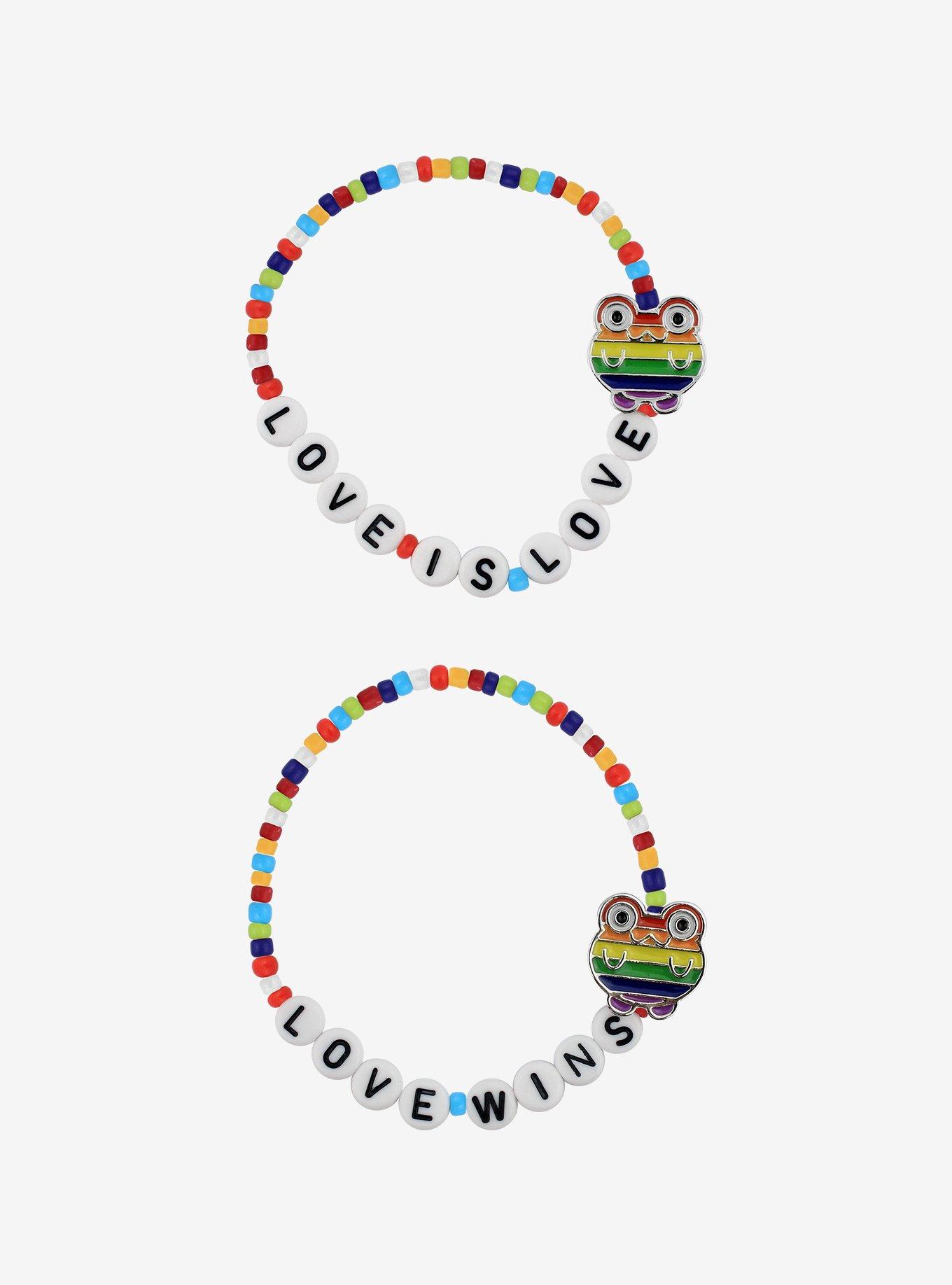 Pride Love Frog Beaded Bestie Bracelet Set, , alternate