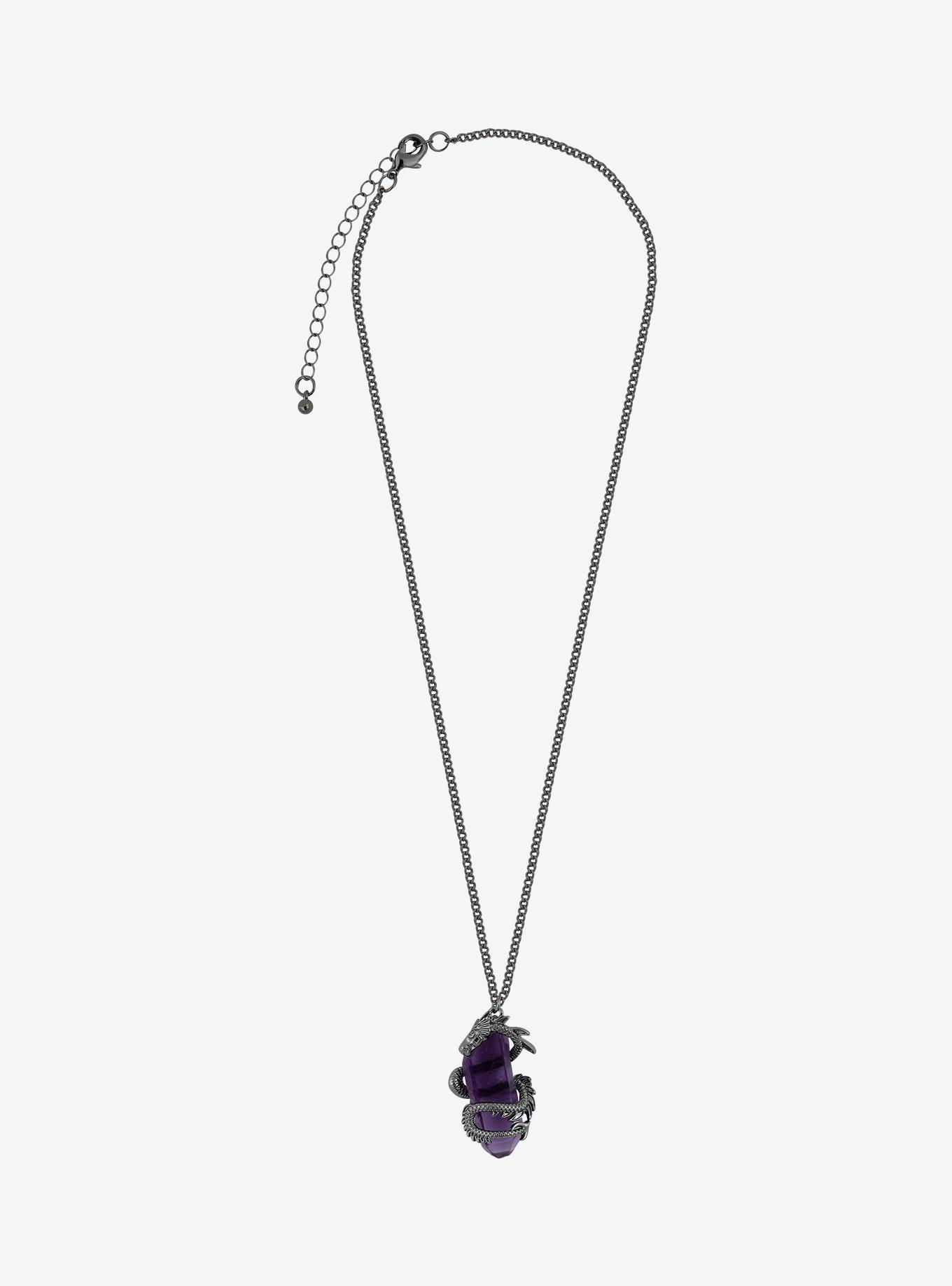 Dragon Amethyst Crystal Necklace, , alternate