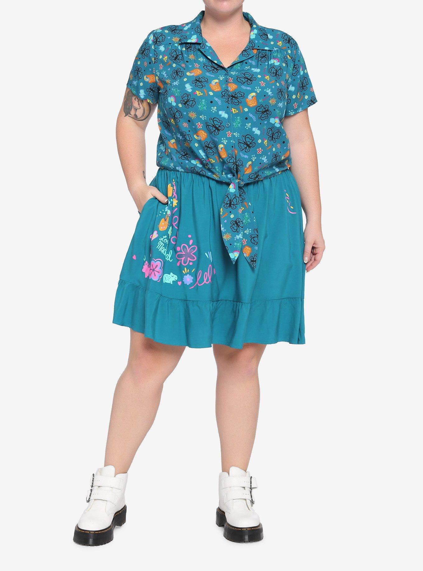 Disney Encanto Tie-Front Woven Button-Up Plus Size, MULTI, alternate