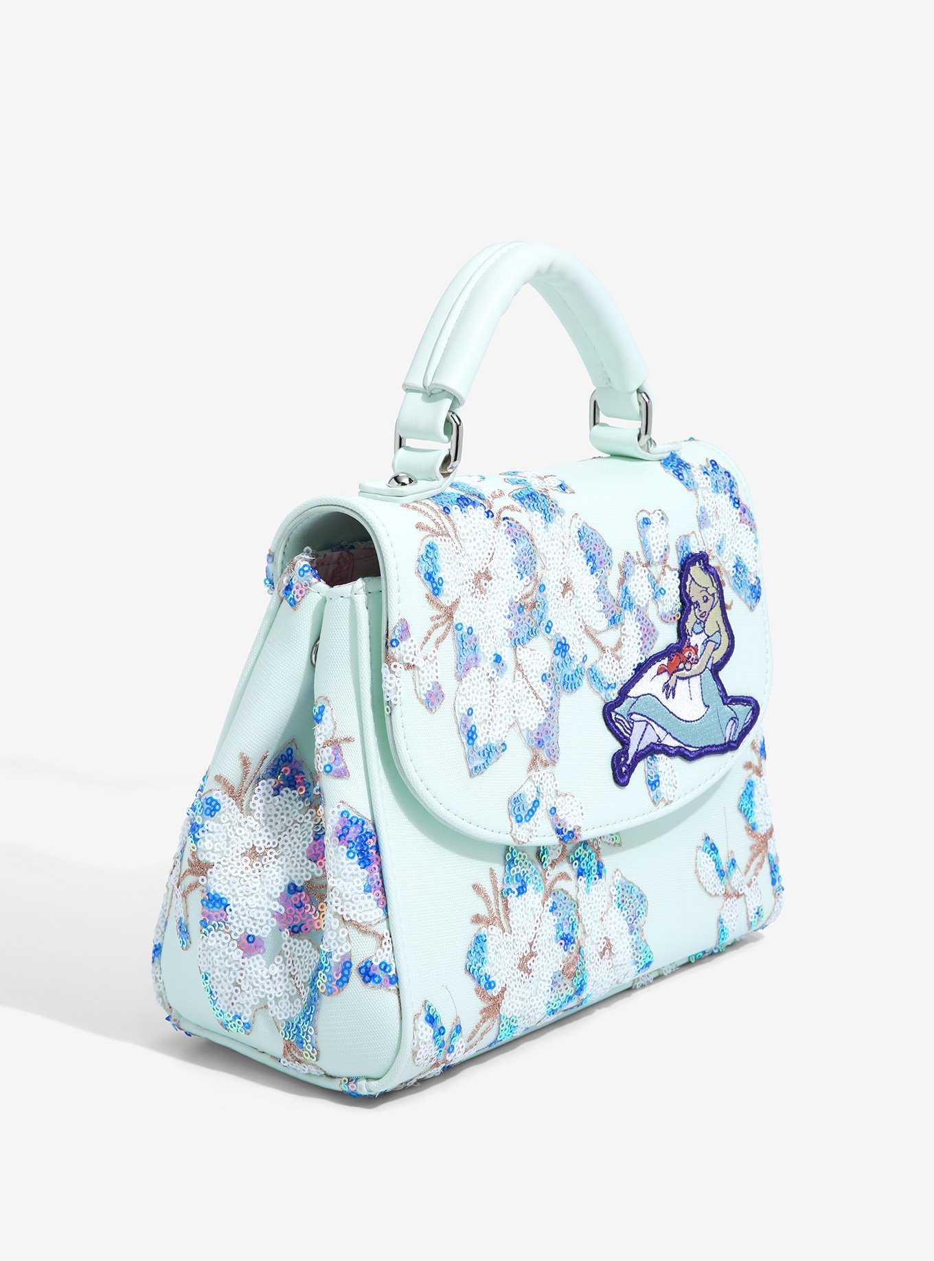 Loungefly Disney Alice in Wonderland Alice & Dinah Floral Sequin Handbag - BoxLunch Exclusive, , hi-res