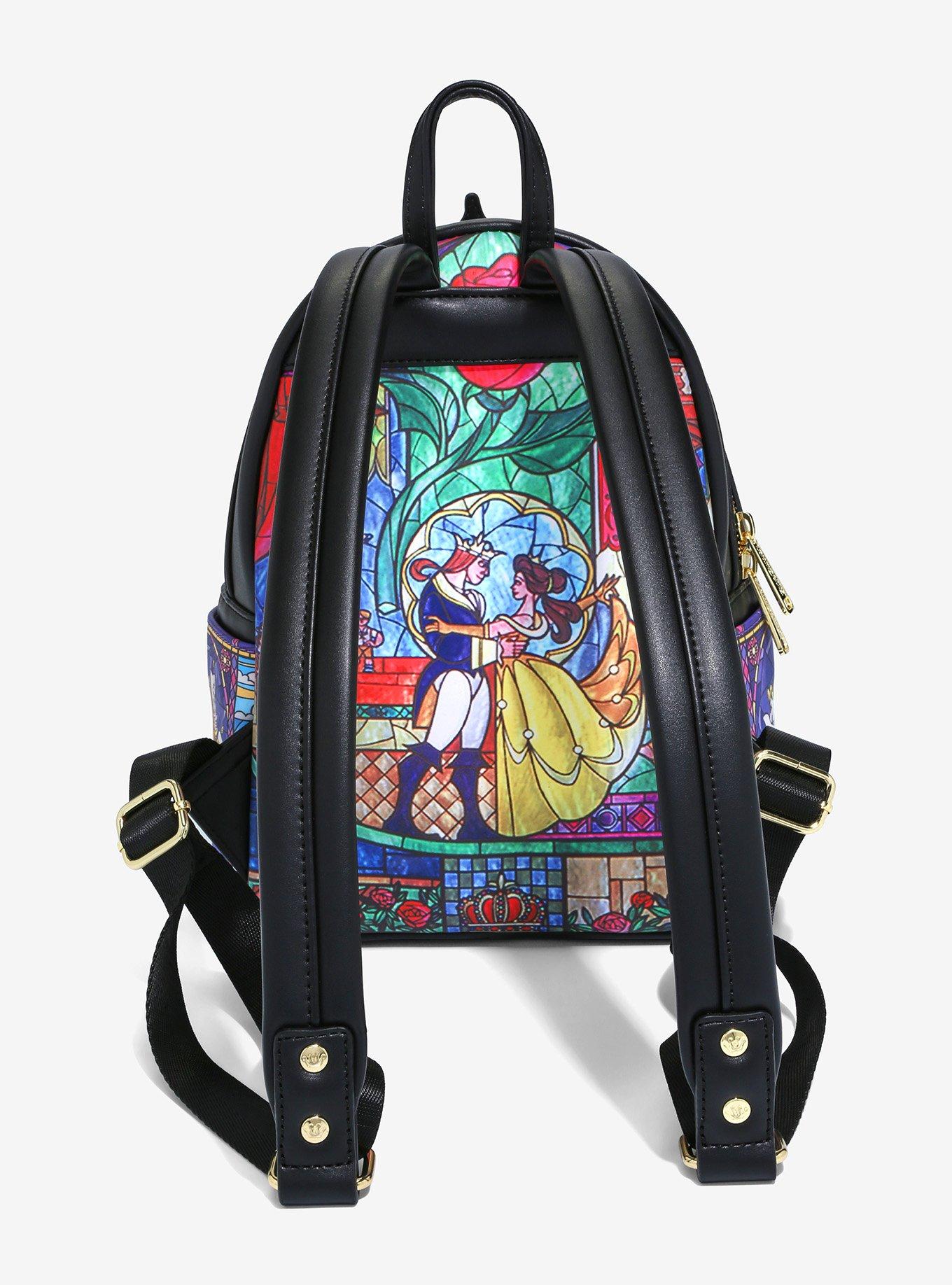 Loungefly Disney Beauty and The Beast Stained Glass Castle Mini Backpack, , alternate