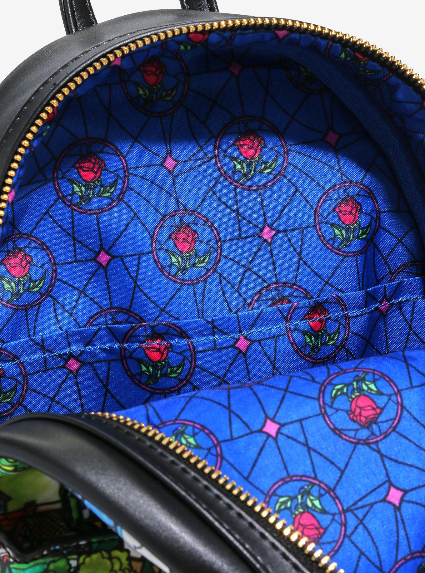 Loungefly Disney Beauty and The Beast Stained Glass Castle Mini Backpack, , alternate
