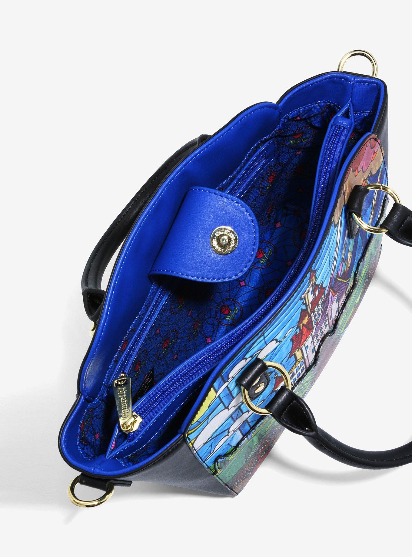 Loungefly Disney Beauty and The Beast Stained Glass Castle Handbag, , alternate