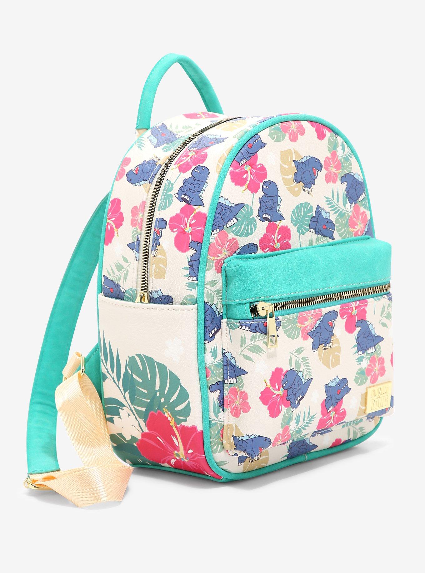 Godzilla Chibi Godzilla Tropical Floral Mini Backpack - BoxLunch Exclusive, , alternate