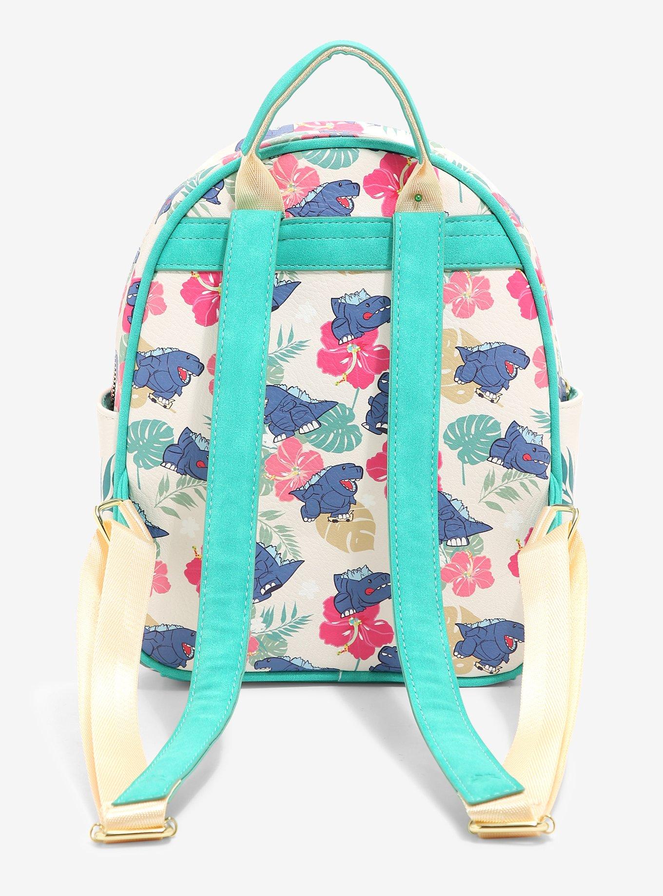 Godzilla Chibi Godzilla Tropical Floral Mini Backpack - BoxLunch Exclusive, , alternate