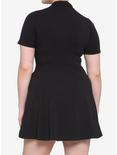 Black Padlock Polo Skater Dress Plus Size, BLACK, alternate