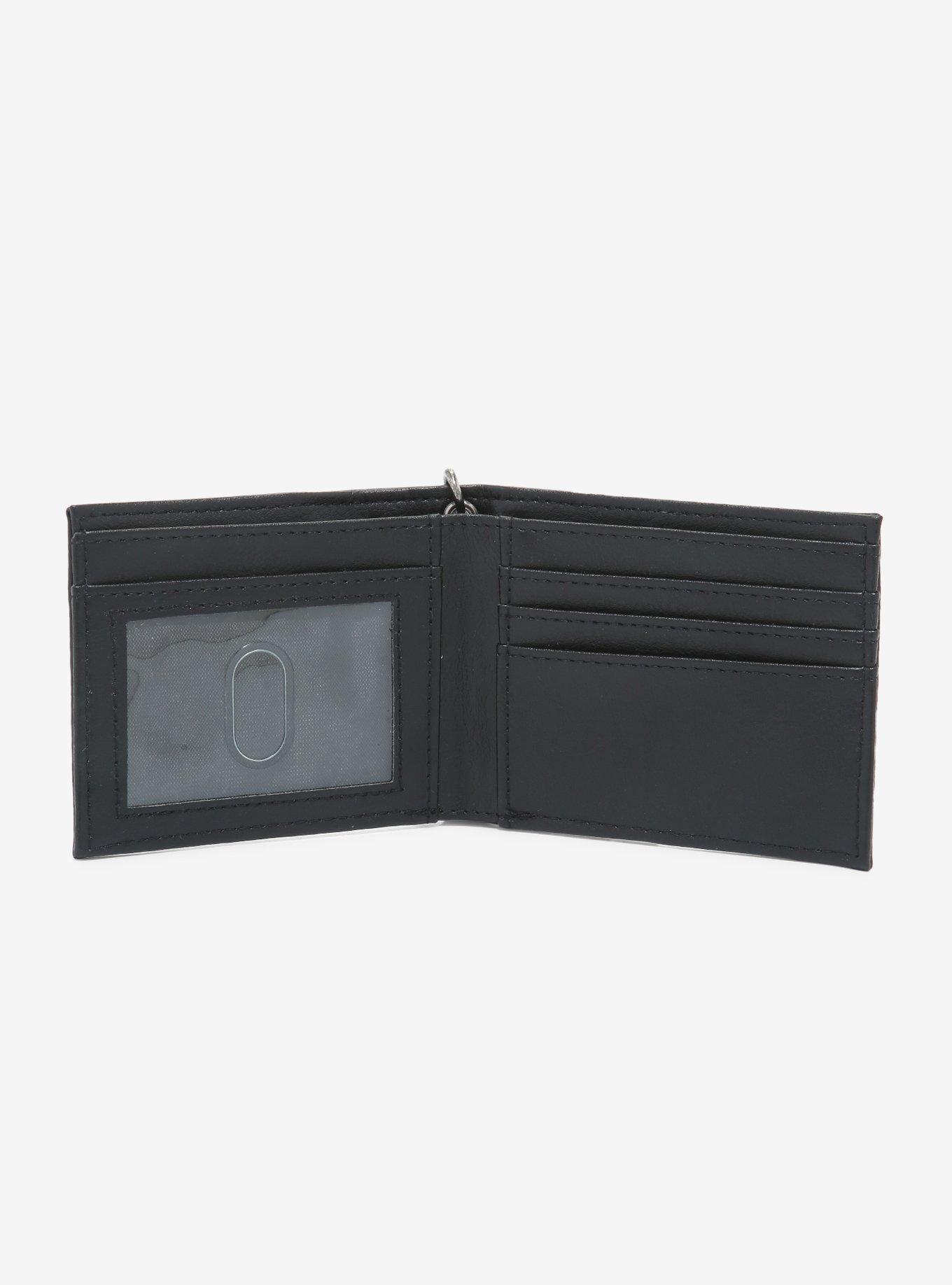 Black Bifold Chain Wallet, , alternate