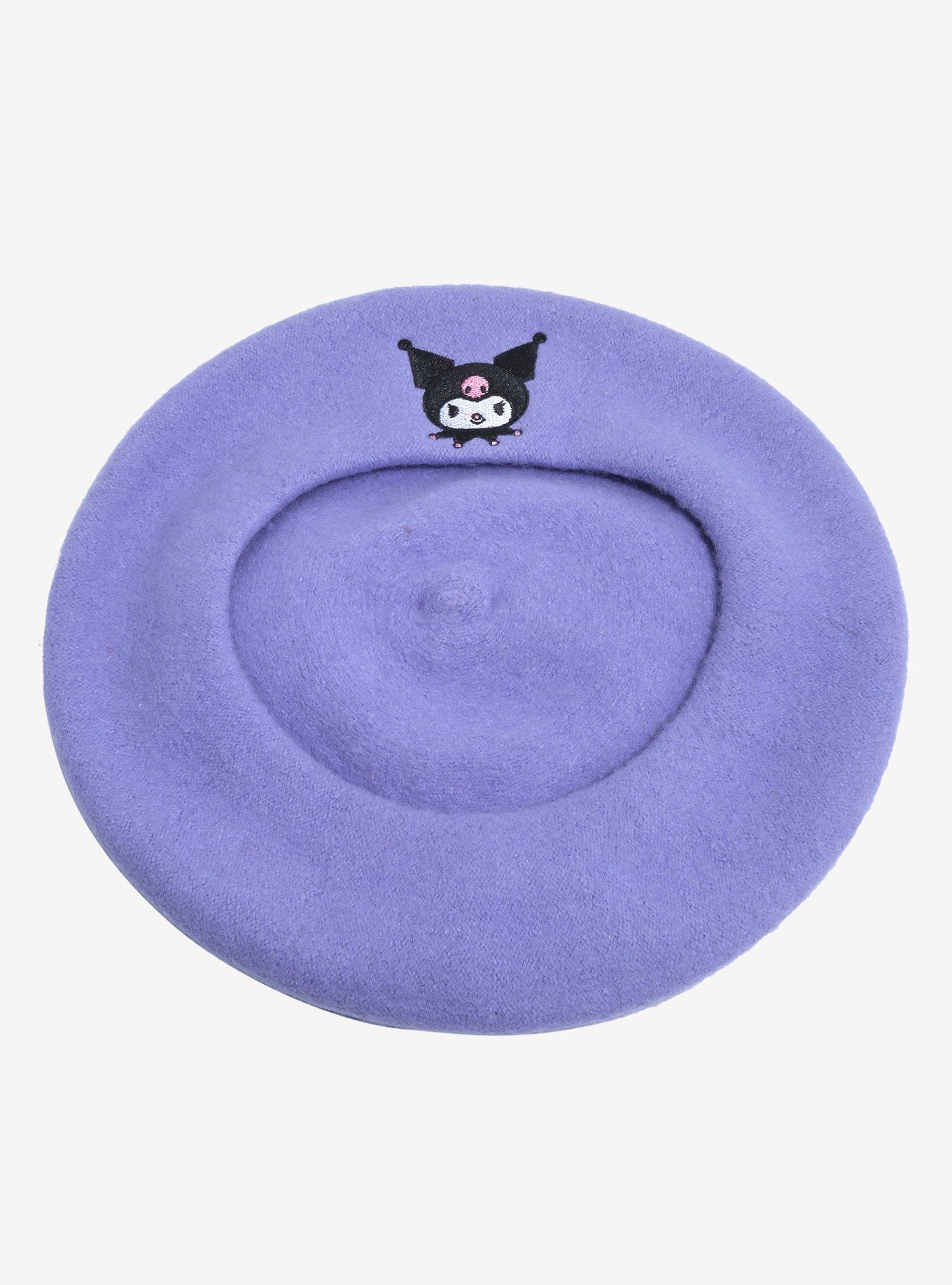 Kuromi Embroidered Skulls Beret, , alternate