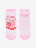 Strawberry Milk Lettuce Hem Ankle Socks, , alternate