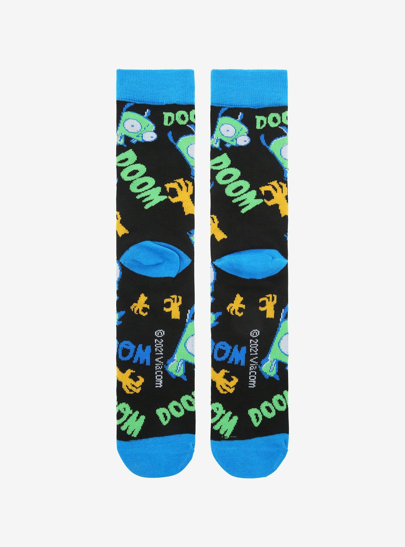 Invader Zim GIR Doom Crew Socks, , alternate