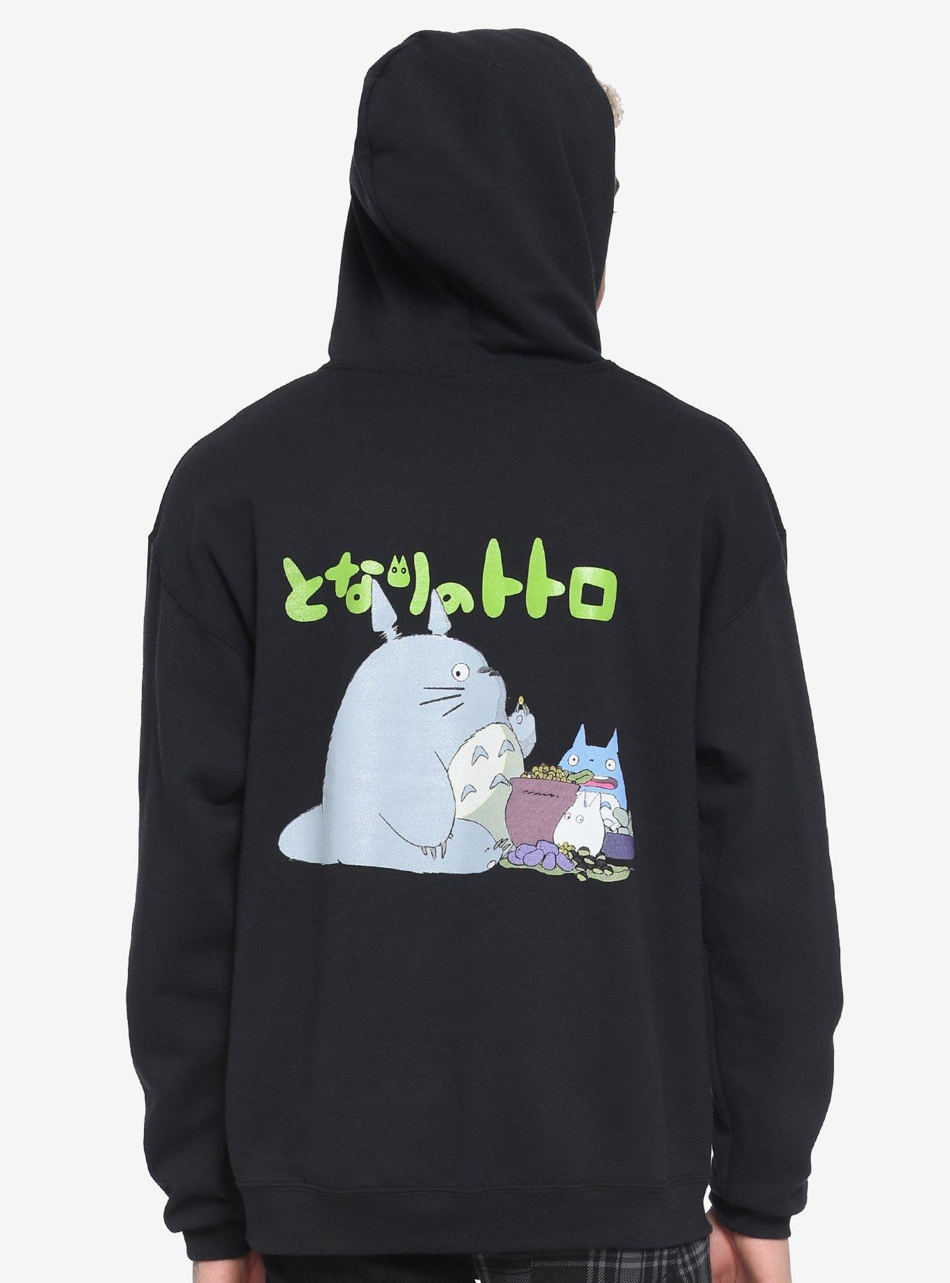 Studio Ghibli My Neighbor Totoro Mushroom Hoodie, BLACK, alternate