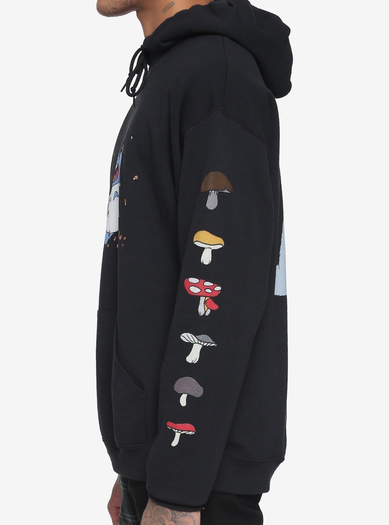 Studio Ghibli My Neighbor Totoro Mushroom Hoodie, BLACK, alternate