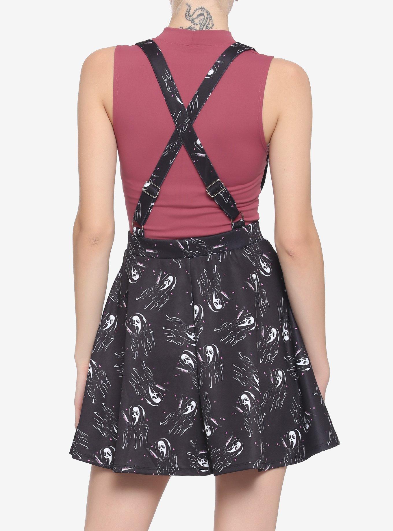 Scream Ghost Face Suspender Skirt, MULTI, alternate