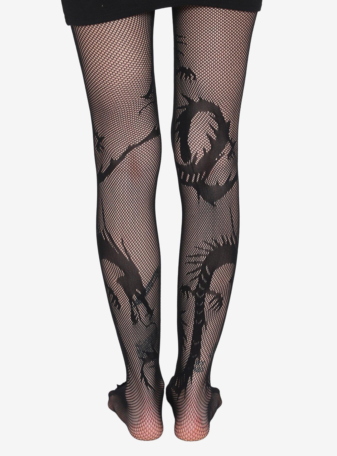 Dragon Fishnet Tights, , alternate