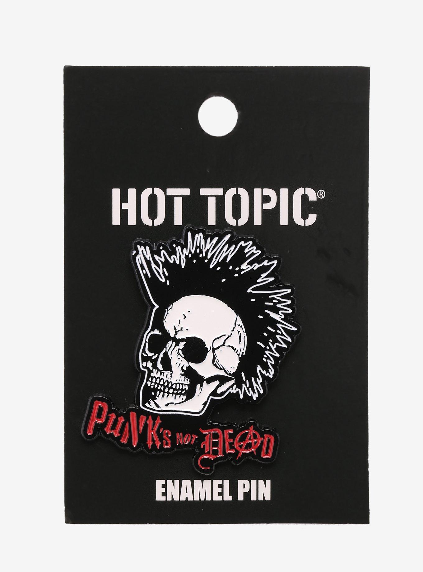 Punk's Not Dead Skull Enamel Pin, , alternate