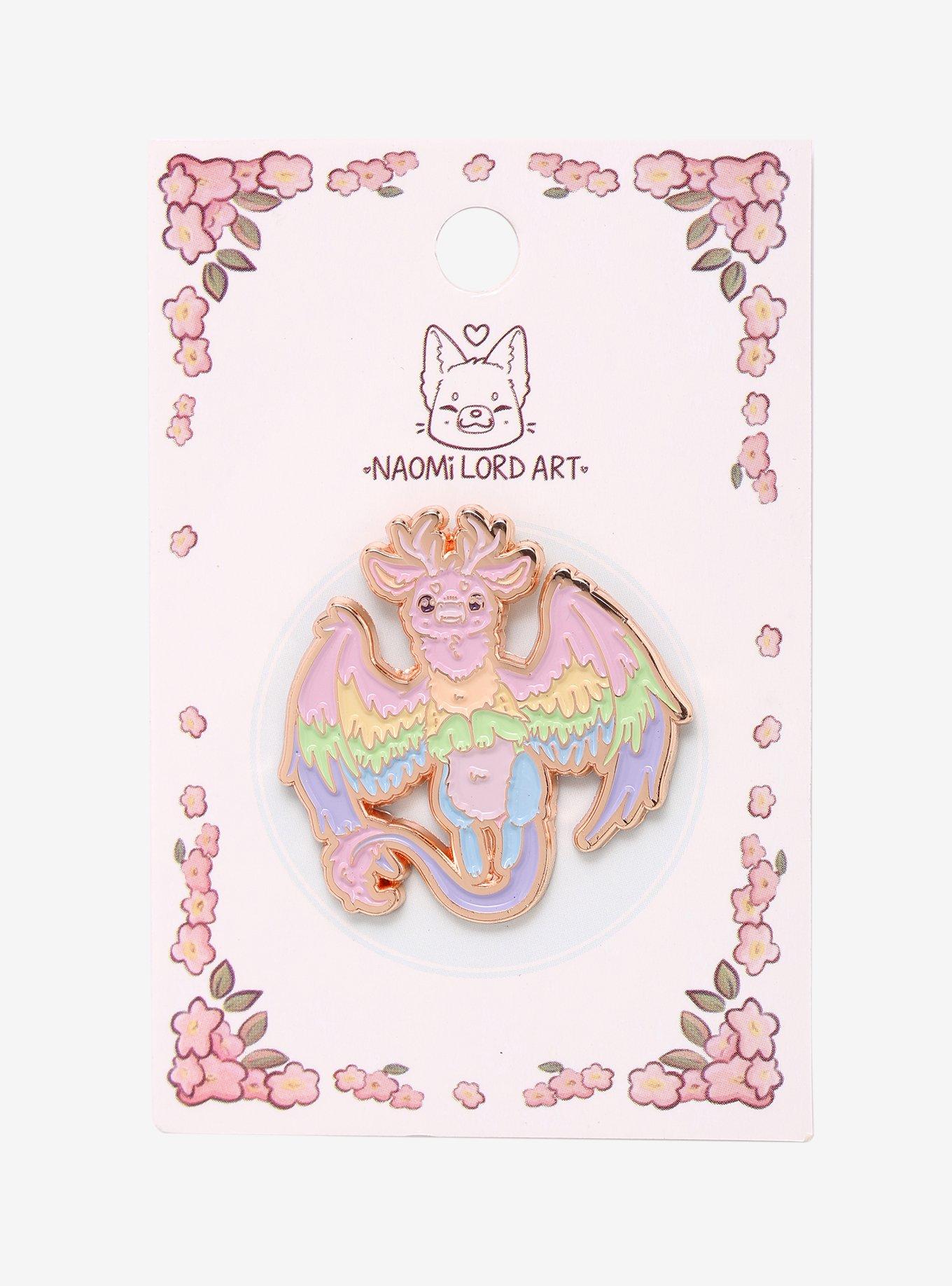 Pastel Rainbow Dragon Enamel Pin By Naomi Lord Art, , alternate