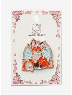 Sakura Fox Enamel Pin By Naomi Lord Art, , hi-res