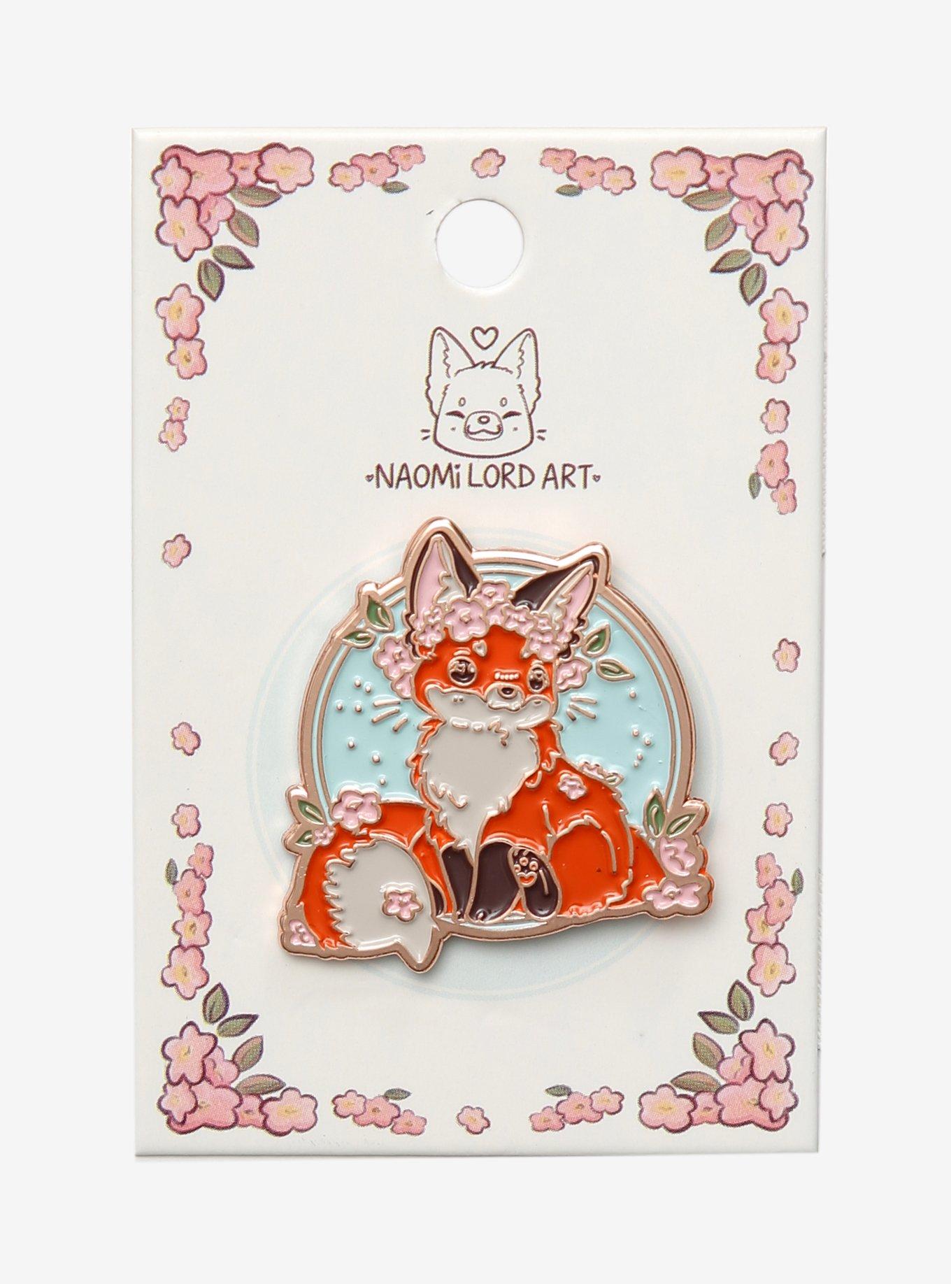 Sakura Fox Enamel Pin By Naomi Lord Art, , alternate