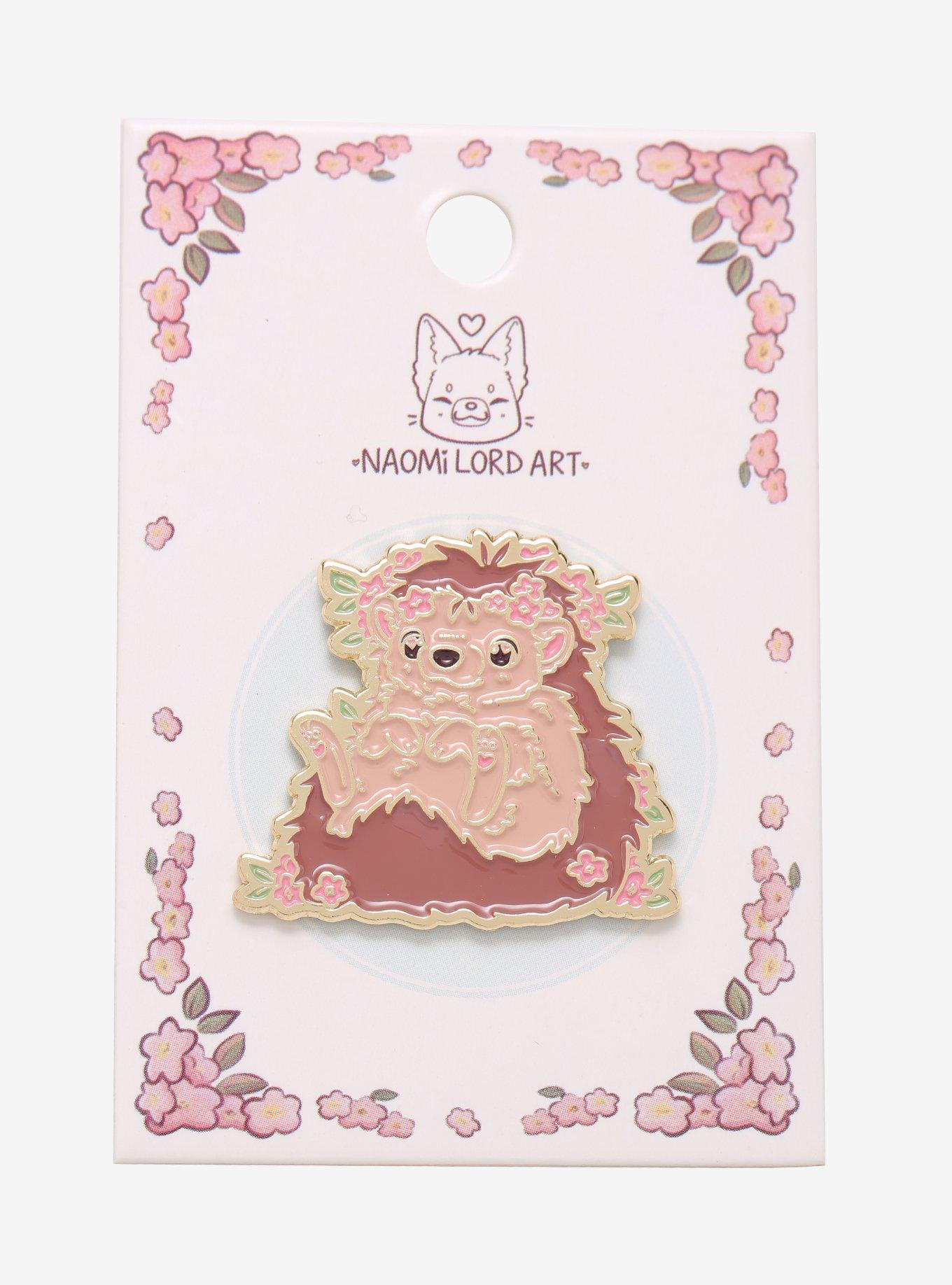 Hedgehog Sakura Enamel Pin By Naomi Lord Art, , alternate