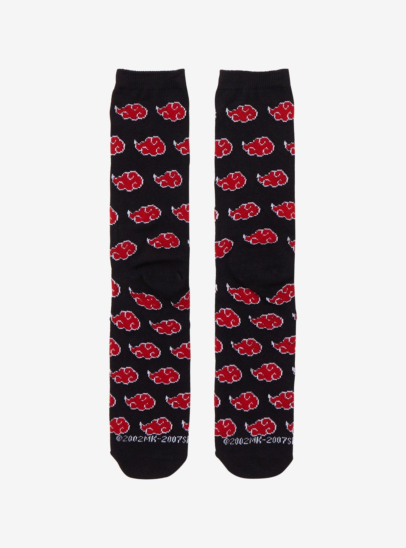 Naruto Shippuden Akatsuki Clouds Crew Socks - BoxLunch Exclusive, , alternate