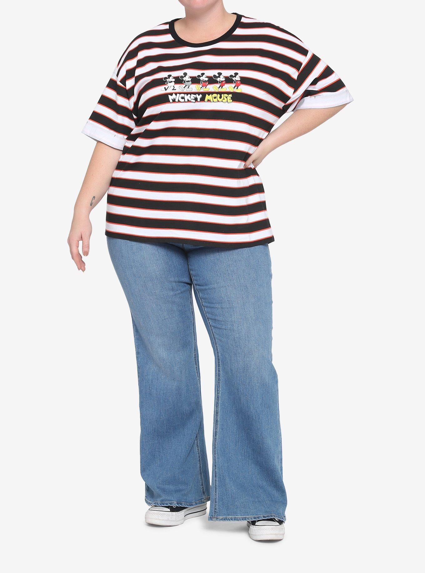 Her Universe Disney Mickey Mouse Lineup Stripe T-Shirt Plus Size, MULTI, alternate
