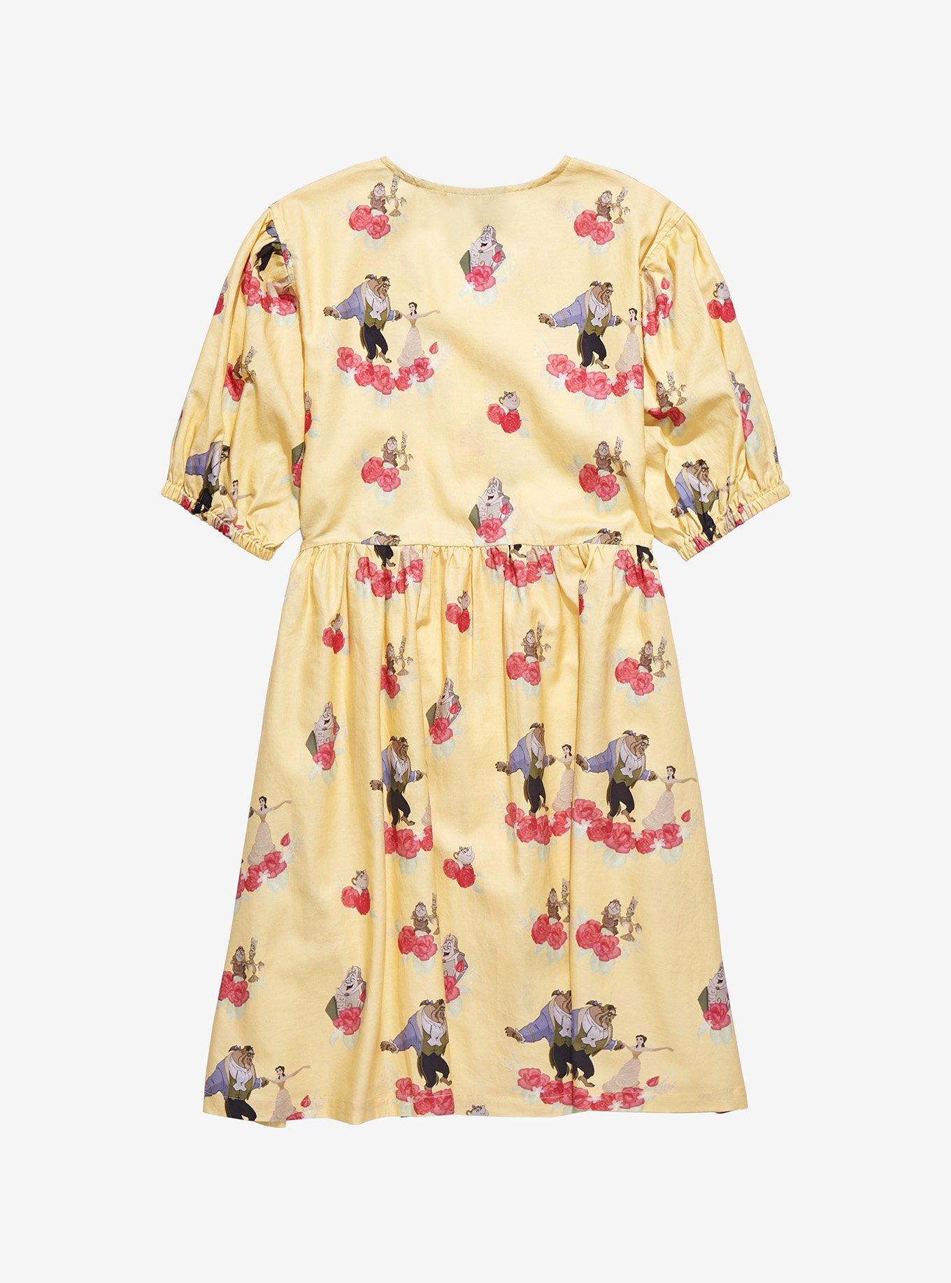 Cakeworthy Disney Beauty and the Beast Characters Allover Print Dress, VIBRANT YELLOW, alternate