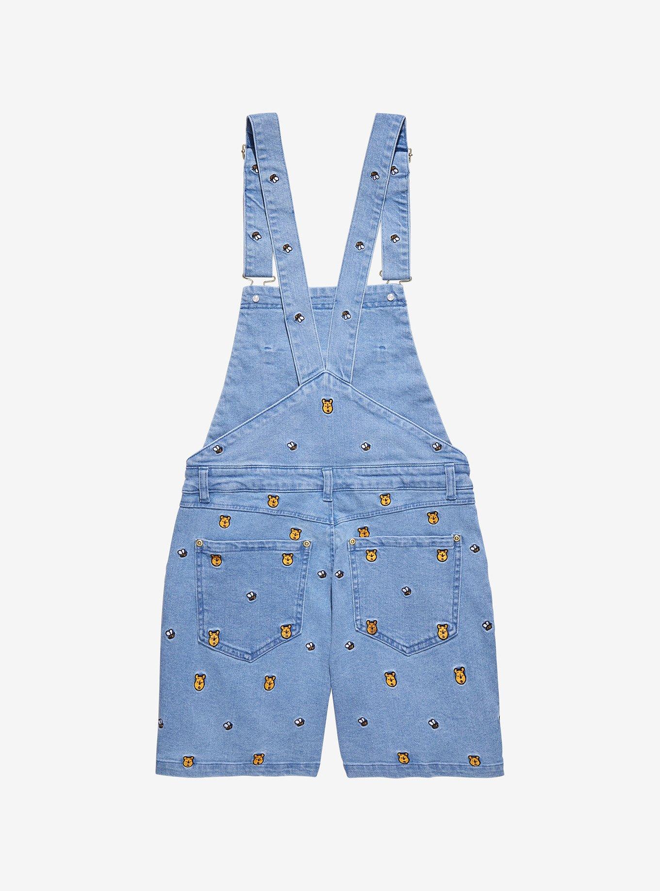 Cakeworthy Disney Winnie the Pooh Icons Embroidered Allover Print Overalls, DENIM, alternate