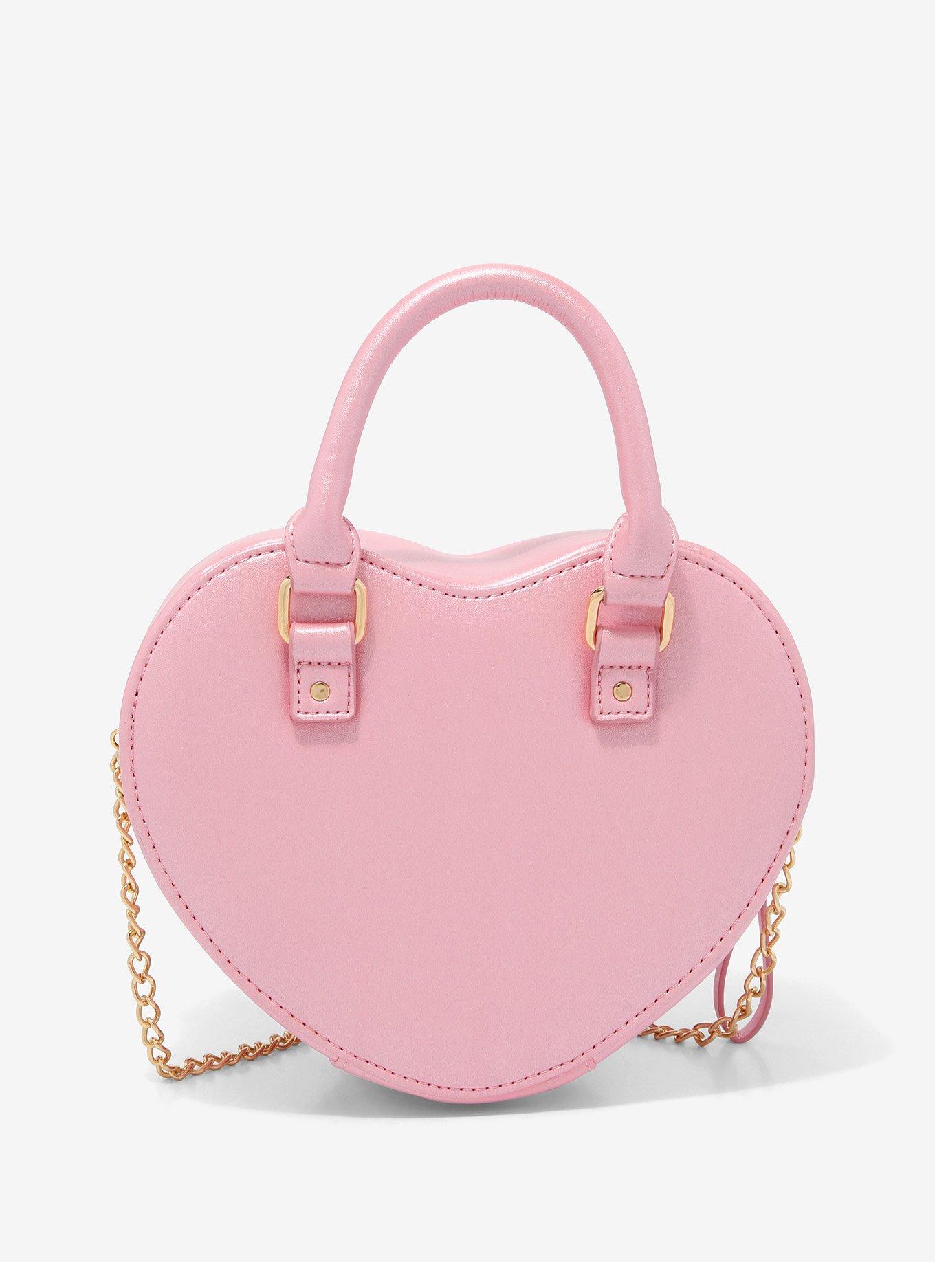 Lolita Pink Leopard Print Heart Shape Crossbody Bag – nbsama