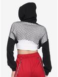 Black Fishnet Girls Extreme Crop Hoodie, BLACK, alternate